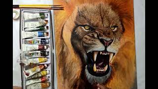 Lion Oil painting | By Aayushi jain