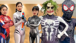 TEAM SPIDER GIRL vs BAD GUY TEAM || The Strong of NEW BAD HERO ( Live Action )