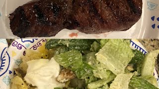 Steak, Potato with Sour Cream, & Caesar Salad,