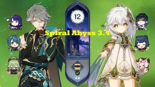 Alhaitham Raiden Hyperbloom & Nahida Burgeon | Spiral Abyss 3.4 Floor 12 (9 Stars) | Genshin Impact