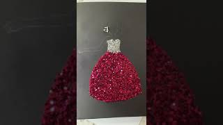 Glitter Dress Design🌸✨| Fashion Art | Pink Dress Design On Black Sketchbook| Satisfying Glitter Art