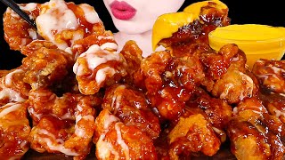 ASMR MUKBANG｜FRIED CHICKEN & CHEESE SAUCE & RICE 처갓집 슈프림양념치킨 & 블랙라벨 치킨 & 치즈소스 EATING SOUNDS 먹방