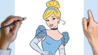 How to draw Cinderella | Disney Princesses | HVORDAN TEGNE | Step by Step