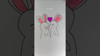 Cute rabbits😘#satisfying #art #creativeart #creativeartmix #shorts #emojiart #painting #drawingideas