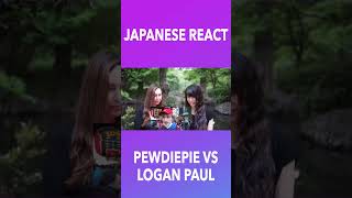 Japanese React to PewDiePie VS Logan Paul #Shorts