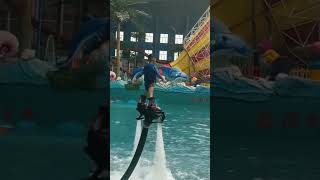 Flyboard Ride Challenge Children 😀 Girl VS Boy #shorts #waterpark #flyboarding #viral #flyboard #top