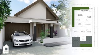 Ide Desain Rumah Minimalis Atap Pelana di lahan 10m x 20m 3 kamar tidur