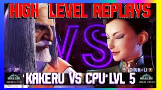 (KAKERU) JP vs (CPU LVL 5) Chun-Li ***RANKED MATCHES!!!***- Street Fighter 6 High Level Replays!!