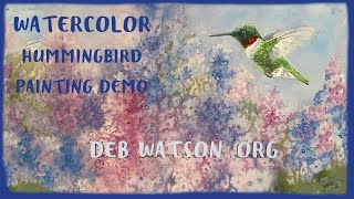 How to Paint a Hummingbird in Watercolor with Loose Flowers Part 2