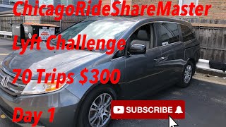 🤑LYFT CHALLENGE 70 TRIPS $300 DAY 1🤑