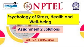 Mooc / Nptel Psychology of Stress, Health and Well-being | Week 2 assignment solution | 100% Right