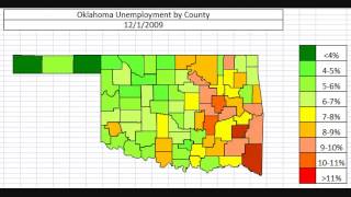 Map: Oklahoma Unemployment November 2013