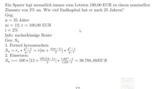 16. Wirtschafts- und Finanzmathematik:  Die erste Beispielaufgabe