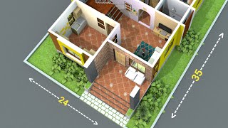 2 Bedroom House Plan | 840 Sqft | 15 Lakh Budget House Design #house #design  #home