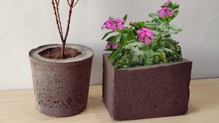 How to make cement pot very easy to make at home