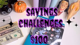 SAVINGS CHALLENGES | $100 | ROAD TO $20k #budget #budgeting #money #cash #finances