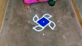 Thai madham flower colour kolam designs|5 dots pandaga muggulu| colour rangoli kolam|poo kolam