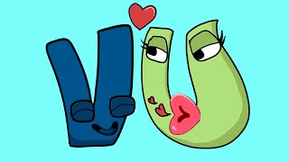 Alphabet Lore V love U #alphabetlore #alphabet #animation #V #U #love