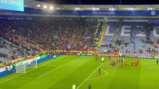 There's something the Kop wants you to know. Away end scenes at full time against Leicester