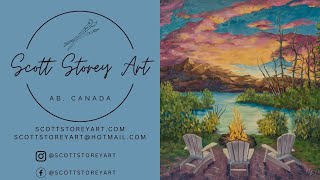 Timelapse Artist Creating Canadian Landscape Oil Paintings! YUKON TERRITORY inspired piece!