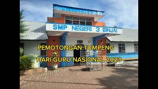 PEMOTONGAN TUMPENG HARI GURU NASIONAL 2023 DI SMP NEGERI 3 BINJAI