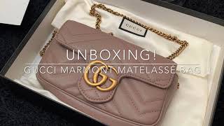 UNBOXING: GUCCI Marmont Matelassé super mini bag (dusty pink) + Different ways to use