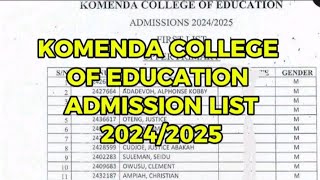 KOMENCO: Komenda- College of Education Admission list out..#teacherstraining #lortywashere