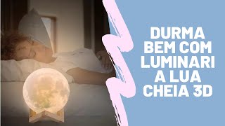 Luminaria 3D Touch Lua Cheia Abajur LED Decoracao USB RGB - vídeo unboxing