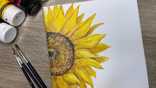 Painting simple sunflower with Acrylic Color #ddart