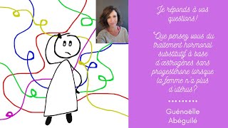 Je réponds à vos questions: "Traitement hormonal sans progestérone et absence d'utérus: Que penser?"