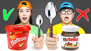 Big VS Small Spoon Food Challenge 스푼 챌린지 by yomi yami