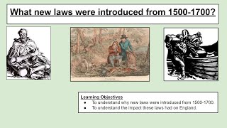 What new laws were introduced from 1500 1700