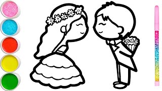 Let's to Draw Bride & Groom For Children & Toddler || How to Drae Bride Groom