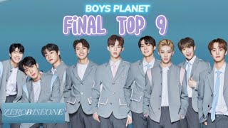 Final Top 9 of Boys Planet | ZeroBaseOne Group | final line up