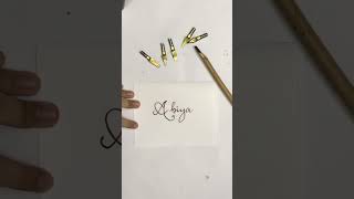 English calligraphy name Abiya #viral #calligraphymasters #englishcalligraphy #penwork #speedball