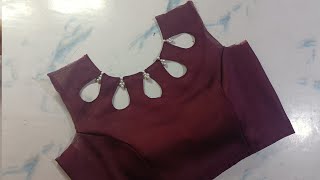 princess cut blouse front part cutting and stitching ||| blouse front neck design