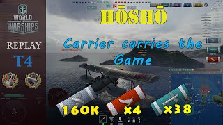 World of Warships | T4 Hosho CV | 4 Kills | 38 Torps | Carrier game carry | only Torps | CV Gameplay