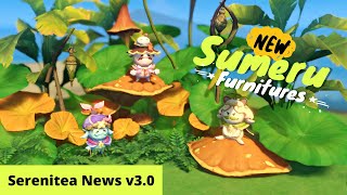 Sumeru furnitures, Aranara wooden carvings, and more || Serenitea News version 3.0