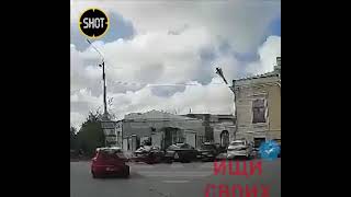 Момент прилёта ракеты в Таганроге