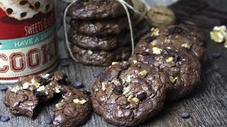 Galletas de chocolate y nueces sin lactosa | ¡Deliciosas cookies tipo Brownie! 🍪🍪🍪