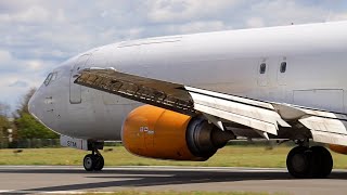 ✈ ASL Airlines Boeing 737-400 EI-STM Gusty Arrival at London Southend Airport!