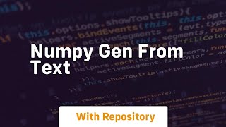 numpy gen from text