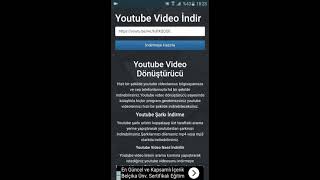 Youtube Video İndirme Programı Cep Teleofonları Android | Youtube Dönüştürücü