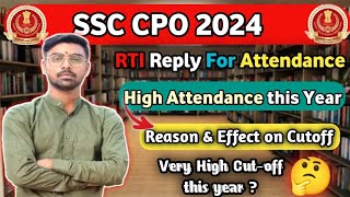 SSC CPO RTI Reply For Attendance ✅ Very High Attendance 😱 Reason & Effect on Cutoff ll #cpo #ssccpo