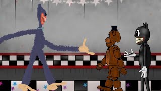 Nightmare Huggy Wuggy vs FNAF Freddy Fazbear, Cartoon Cat (dc2)