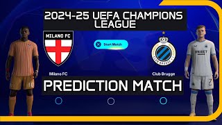 Milan Vs Club Brugge Prediction match | UEFA Champion League 24/25 | FC 25 - 4K [4K60]