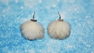 DIY Меховые серьги за три минуты. Мастер класс \ Earrings made of fur. Tutorial