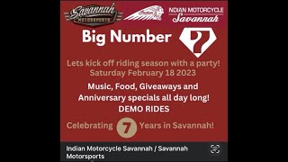 The Owner of an Indian Scout and Savannah Motorsports 7th Year Anniversary