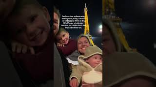 Taking babies to Eiffel Tower at midnight 🫢