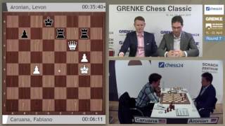 Fabiano Caruana Vs Levon Aronian   GRENKE Chess Classic 2017 Round 7